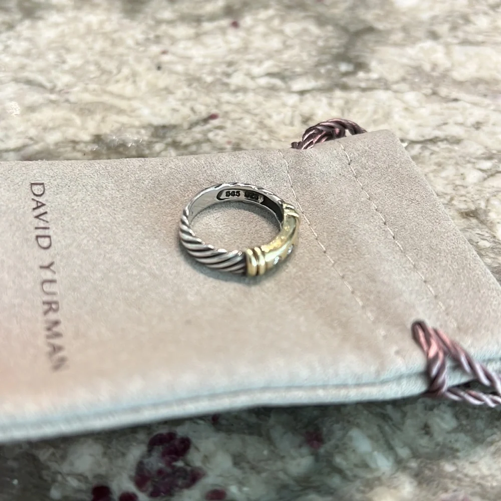David Yurman gold and silver Diamond ring